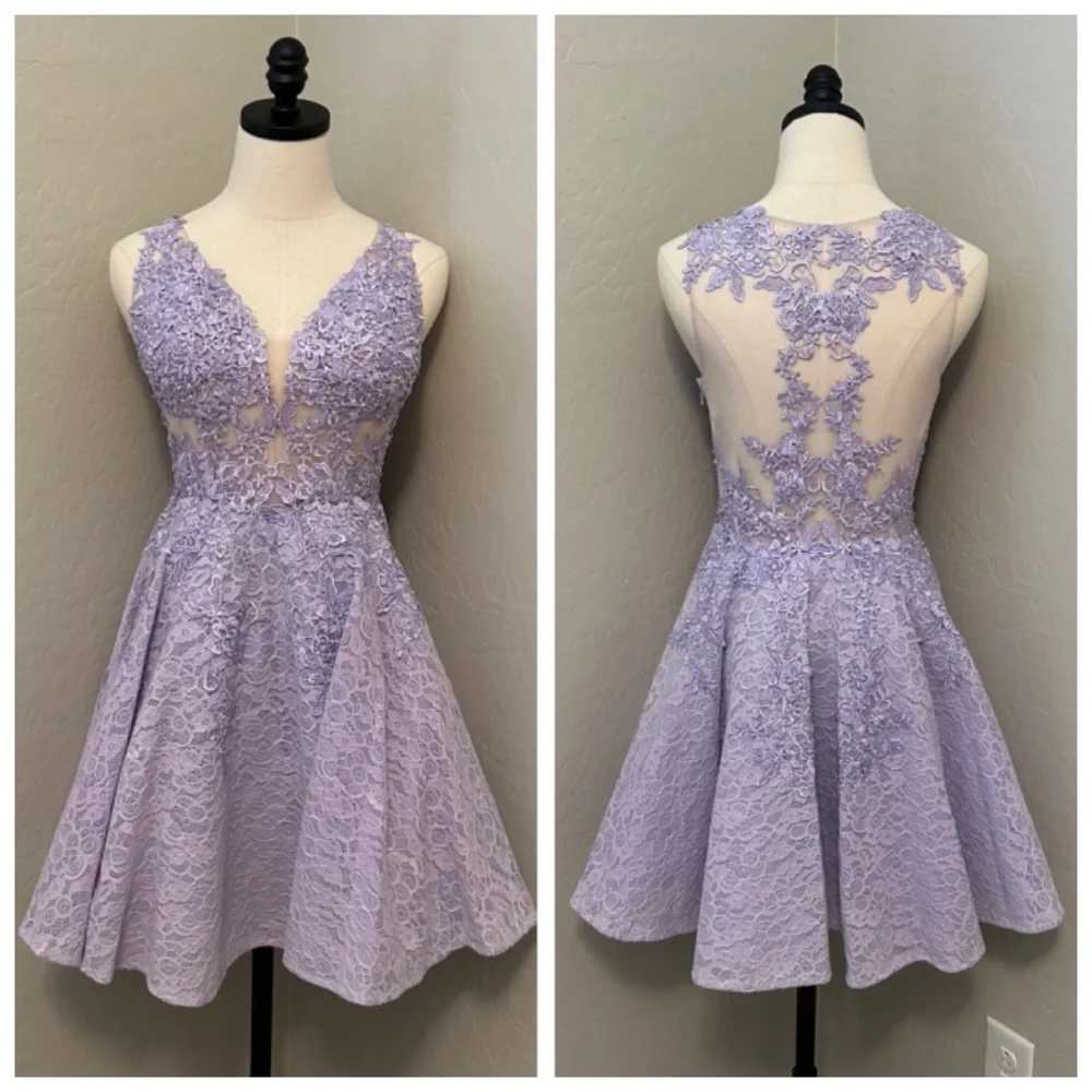light purple fit and flare dress White Mark Women's Solid Fit and Flare Dress, Lilac, Large